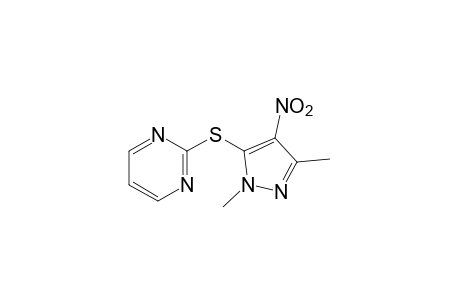 2-[(1,3-dimethyl-4-nitropyrazol-5-yl)thio]pyrimidine