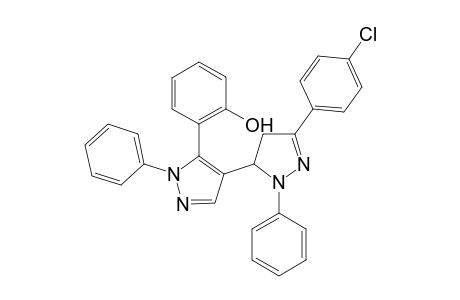 3-(4-Chlorophenyl)-5-{4-[5-(2-hydroxyphenyl)-1-phenylpyrazolyl]}-1-phenyl-2-pyrazoline