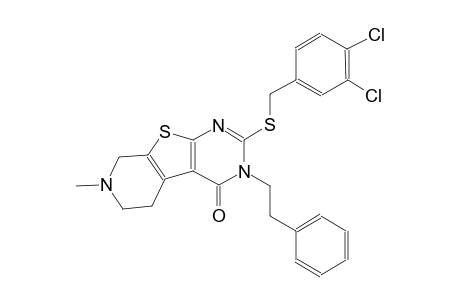 2-[(3,4-dichlorobenzyl)sulfanyl]-7-methyl-3-(2-phenylethyl)-5,6,7,8-tetrahydropyrido[4',3':4,5]thieno[2,3-d]pyrimidin-4(3H)-one