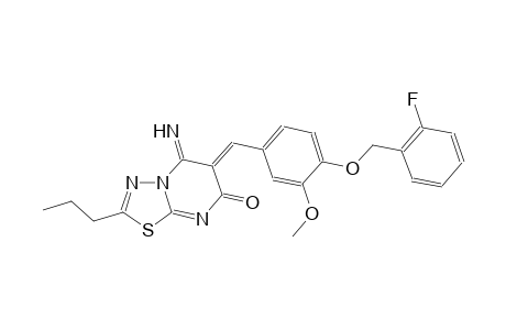 7H-[1,3,4]thiadiazolo[3,2-a]pyrimidin-7-one, 6-[[4-[(2-fluorophenyl)methoxy]-3-methoxyphenyl]methylene]-5,6-dihydro-5-imino-2-propyl-,
