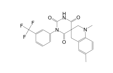 1',6'-dimethyl-1-(3-(trifluoromethyl)phenyl)-2',4'-dihydro-1H,1'H-spiro[pyrimidine-5,3'-quinoline]-2,4,6(3H)-trione
