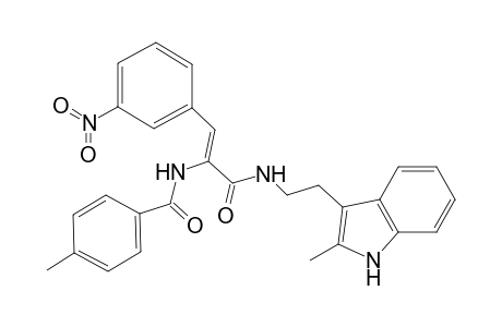 4-Methyl-N-[(Z)-1-[2-(2-methyl-1H-indol-3-yl)ethylcarbamoyl]-2-(3-nitrophenyl)vinyl]benzamide