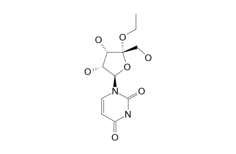 4'(R)-1-(4-O-ETHYL-BETA-D-ERYTHRO-PENTOFURANOSYL-4-ULOSE)-URACIL;4'-ETHOXYURIDINE