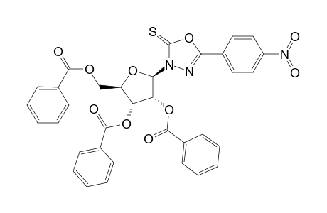 5-(4-Nitrophenyl)-3-(2,3,5-tribenzoyl-.beta.-ribofuranosyl)-1,3,4-oxadiazole-2(3H)-thione