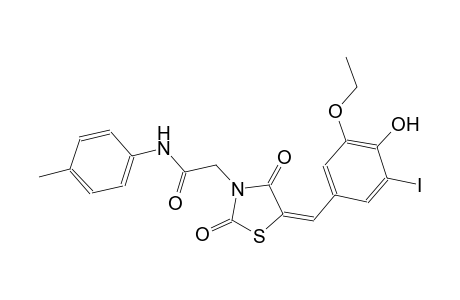 2-[(5E)-5-(3-ethoxy-4-hydroxy-5-iodobenzylidene)-2,4-dioxo-1,3-thiazolidin-3-yl]-N-(4-methylphenyl)acetamide