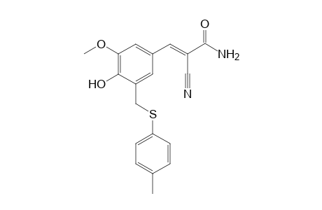 (E)-2-cyano-3-[3-methoxy-5-[(4-methylphenyl)sulfanylmethyl]-4-oxidanyl-phenyl]prop-2-enamide