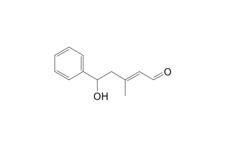 (E)-3-methyl-5-oxidanyl-5-phenyl-pent-2-enal