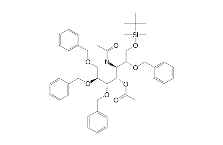 3-ACETAMIDO-4-O-ACETYL-2,5,6,7-TETRA-O-BENZYL-1-O-[(TERT.-BUTYL)-DIMETHYLSILYL]-3-DEOXY-D-GLYCERO-D-GALACTO-HEPTITOL
