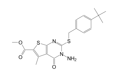 methyl 3-amino-2-[(4-tert-butylbenzyl)sulfanyl]-5-methyl-4-oxo-3,4-dihydrothieno[2,3-d]pyrimidine-6-carboxylate