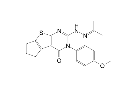 3-(4-methoxyphenyl)-2-[2-(1-methylethylidene)hydrazino]-3,5,6,7-tetrahydro-4H-cyclopenta[4,5]thieno[2,3-d]pyrimidin-4-one