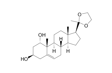 Pregn-5-en-20-one, 1,3-dihydroxy-, cyclic 1,2-ethanediyl acetal, (1.alpha.,3.beta.)-