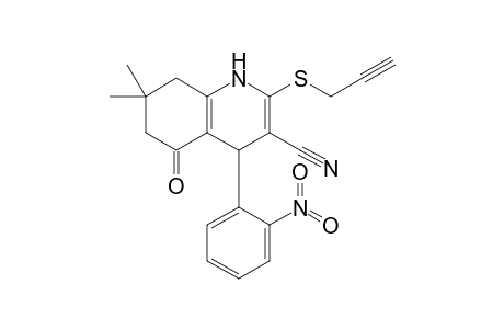 7,7-Dimethyl-4-(2-nitrophenyl)-5-oxo-2-(prop-2-yn-1-ylsulfanyl)-1,4,5,6,7,8-hexahydroquinoline-3-carbonitrile