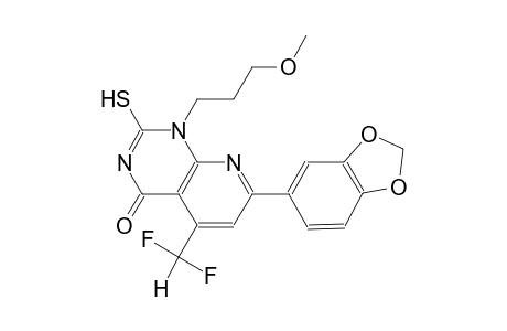 pyrido[2,3-d]pyrimidin-4(1H)-one, 7-(1,3-benzodioxol-5-yl)-5-(difluoromethyl)-2-mercapto-1-(3-methoxypropyl)-
