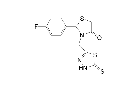 2-(p-Fluorophenyl)-3-(4',5'-dihydro-5'-thioxo-1',3',4'-thiadiazol-2'-yl)methyl]-thiazolidin-4-one