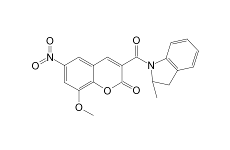 2H-1-Benzopyran-2-one, 3-[(2,3-dihydro-2-methyl-1H-indol-1-yl)carbonyl]-8-methoxy-6-nitro-