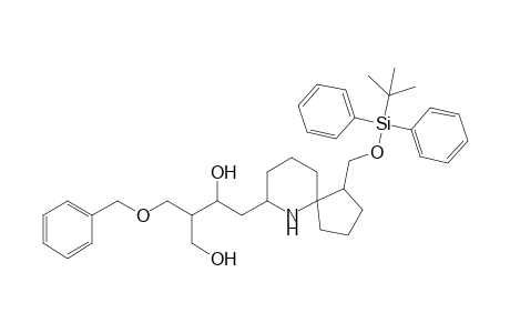 7-[3'-(Benzyloxymethyl)-2',4'-dihydroxybutyl]-1-[(t-butyldiphenylsilyl)oxymethyl]-6-azaspiro[4.5]decane