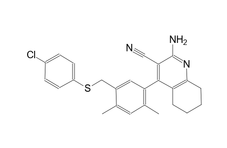 2-amino-4-(5-{[(4-chlorophenyl)sulfanyl]methyl}-2,4-dimethylphenyl)-5,6,7,8-tetrahydro-3-quinolinecarbonitrile