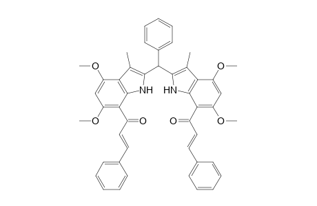 2,2'-Di-(4,6-dimethoxy-3-methyl-7-(3-phenyliprop-2-enoyl)indolyl)phenylmethane