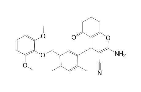 2-amino-4-{5-[(2,6-dimethoxyphenoxy)methyl]-2,4-dimethylphenyl}-5-oxo-5,6,7,8-tetrahydro-4H-chromene-3-carbonitrile