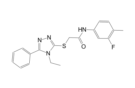 2-[(4-ethyl-5-phenyl-4H-1,2,4-triazol-3-yl)sulfanyl]-N-(3-fluoro-4-methylphenyl)acetamide