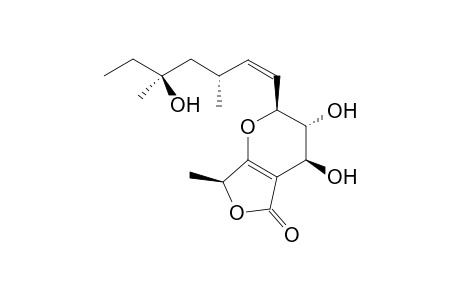 (2S,3R,4S,7S)-3,4-Dihydroxy-2-((Z)-(3R,5S)-5-hydroxy-3,5-dimethyl-hept-1-enyl)-7-methyl-2,3,4,7-tetrahydro-furo[3,4-b]pyran-5-one