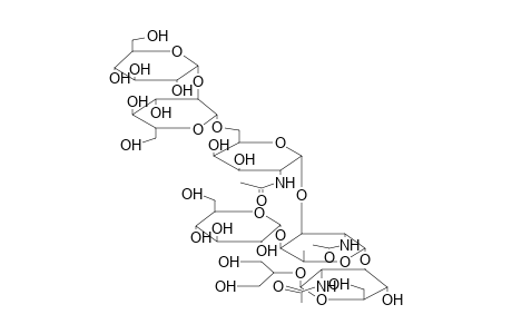 ALPHA-D-GLUCOPYRANOSYL(1->2)-BETA-D-GLUCOPYRANOSYL(1->6)-2-ACETAMIDO-2-DEOXY-ALPHA-D-GALACTOPYRANOSYL(1->3)[ALPHA-D-GLUCOPYRANOSYL(1->4)]-2-ACETAMIDO-2-DEOXY-ALPHA-L-FUCOPYRANOSYL(1->3)-2-ACETAMIDO-2-