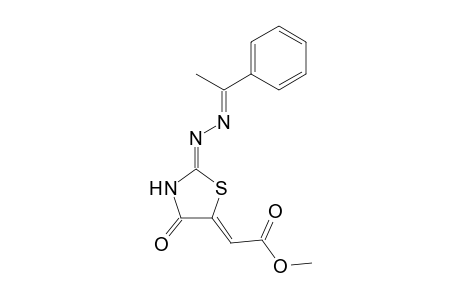 Methyl 2-[(Z)-2-((Z)-(1-phenylethylidene)hydrazono)-4-oxothiazolidin-5-ylidene]acetate