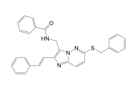 N-[[2-[(E)-2-phenylethenyl]-6-(phenylmethylsulfanyl)imidazo[1,2-b]pyridazin-3-yl]methyl]benzamide