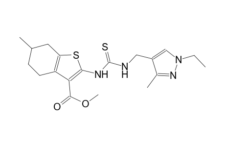 methyl 2-[({[(1-ethyl-3-methyl-1H-pyrazol-4-yl)methyl]amino}carbothioyl)amino]-6-methyl-4,5,6,7-tetrahydro-1-benzothiophene-3-carboxylate