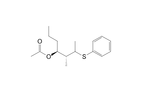 (3R*,4S*)-3-Methyl-2-phenylthio-4-heptanol acetate