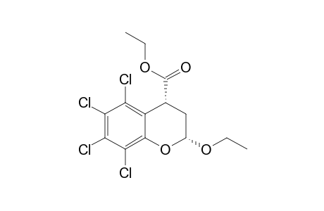 2H-1-Benzopyran-4-carboxylic acid, 5,6,7,8-tetrachloro-2-ethoxy-3,4-dihydro-, ethyl ester, cis-
