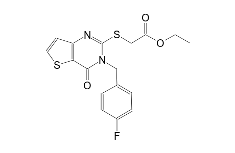 acetic acid, [[3-[(4-fluorophenyl)methyl]-3,4-dihydro-4-oxothieno[3,2-d]pyrimidin-2-yl]thio]-, ethyl ester