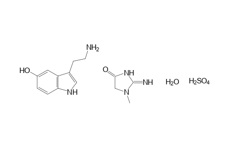 3-(2-aminoethyl)indol-5-ol, compound with creatinine(1.1), sulfate(1:1)(salt), hydrate
