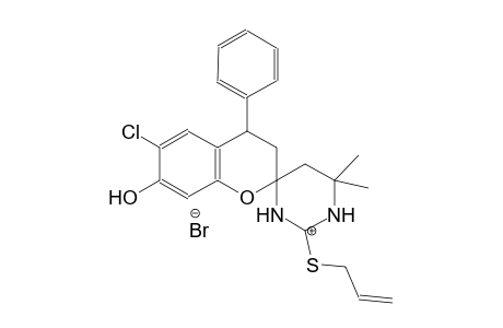 2'-(allylthio)-6-chloro-7-hydroxy-6',6'-dimethyl-4-phenyl-5',6'-dihydro-3'H-spiro[chroman-2,4'-pyrimidin]-1'-ium bromide