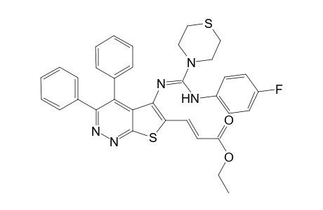 6-(2-Ethoxycarbonylvinyl)-5-[(4-fluorophenylamino)thiomorpholin-1-yl)methyleneamino]-3,4-diphenylthieno[2,3-c]pyridazine