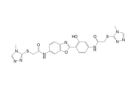 N-{3-hydroxy-4-[6-({[(4-methyl-4H-1,2,4-triazol-3-yl)sulfanyl]acetyl}amino)-1,3-benzoxazol-2-yl]phenyl}-2-[(4-methyl-4H-1,2,4-triazol-3-yl)sulfanyl]acetamide