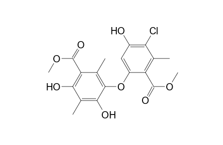 5-(2-carbomethoxy-4-chloro-5-hydroxy-3-methyl-phenoxy)-2,4-dihydroxy-3,6-dimethyl-benzoic acid methyl ester