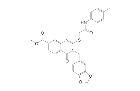 7-quinazolinecarboxylic acid, 3-(1,3-benzodioxol-5-ylmethyl)-3,4-dihydro-2-[[2-[(4-methylphenyl)amino]-2-oxoethyl]thio]-4-oxo-, methyl ester