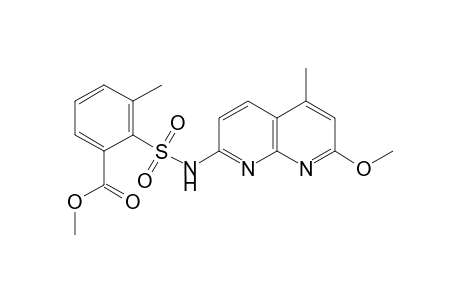 Benzoic acid, 2-[[(7-methoxy-5-methyl-1,8-naphthyridin-2-yl)amino]sulfonyl]-3-methyl-, methyl ester