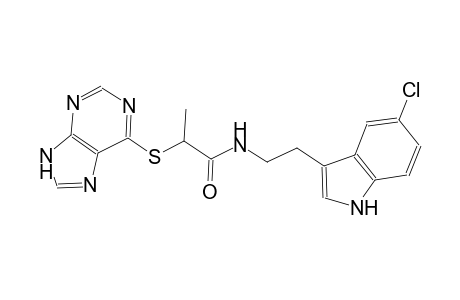 propanamide, N-[2-(5-chloro-1H-indol-3-yl)ethyl]-2-(9H-purin-6-ylthio)-