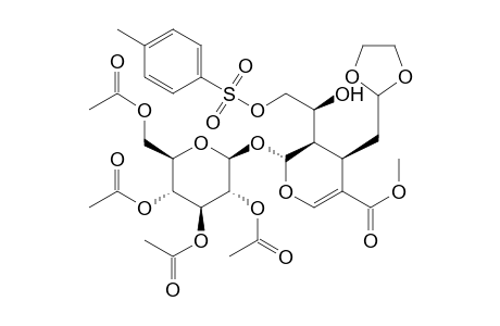 2H-Pyran-5-carboxylic acid, 4-(1,3-dioxolan-2-ylmethyl)-3,4-dihydro-3-[1-hydroxy-2-[[(4-methylphenyl)sulfonyl]oxy]ethyl]-2-[(2,3,4,6-tetra-O-acetyl-.beta.-D-glucopyranosyl)oxy]-, methyl ester, [2S-[2.alpha.,3.beta.(R*),4.beta.]]-