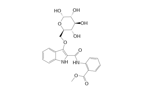 2-{[3-((2R,3S,4S,5R,6S)-3,4,5,6-Tetrahydroxy-tetrahydro-pyran-2-ylmethoxy)-1H-indole-2-carbonyl]-amino}-benzoic acid methyl ester
