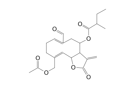 [(6E,10Z)-10-(Acetyloxymethyl)-6-formyl-3-methylidene-2-oxo-3A,4,5,8,9,11A-hexahydrocyclodeca[B]furan-4-yl] 2-methylbutanoate