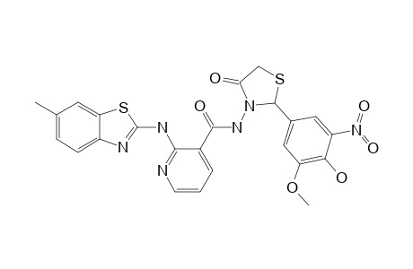N-[2-(4-HYDROXY-3-METHOXY-5-NITRO-PHENYL)-4-OXO-1,3-THIAZOLIDIN-3-YL]-2-[(6-METHYL-1,3-BENZOTHIAZOL-2-YL)-AMINO]-PYRIDINE-3-CARBOXAMIDE