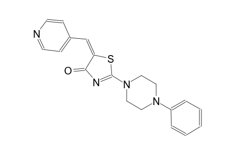 4(5H)-thiazolone, 2-(4-phenyl-1-piperazinyl)-5-(4-pyridinylmethylene)-, (5E)-