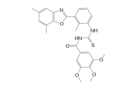 N-[3-(5,7-dimethyl-1,3-benzoxazol-2-yl)-2-methylphenyl]-N'-(3,4,5-trimethoxybenzoyl)thiourea