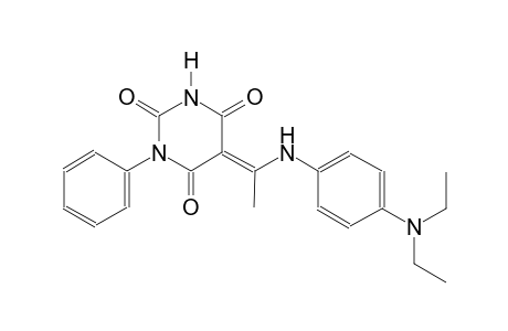 (5E)-5-{1-[4-(diethylamino)anilino]ethylidene}-1-phenyl-2,4,6(1H,3H,5H)-pyrimidinetrione