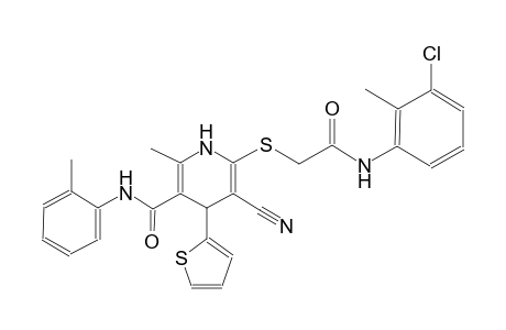 6-{[2-(3-chloro-2-methylanilino)-2-oxoethyl]sulfanyl}-5-cyano-2-methyl-N-(2-methylphenyl)-4-(2-thienyl)-1,4-dihydro-3-pyridinecarboxamide