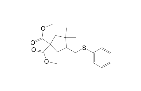 3,3-Dimethyl-4-phenylsulfanylmethylcyclopentane-1,1-dicarboxylic acid dimethyl ester