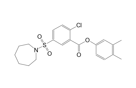 3,4-dimethylphenyl 2-chloro-5-(hexahydro-1H-azepin-1-ylsulfonyl)benzoate